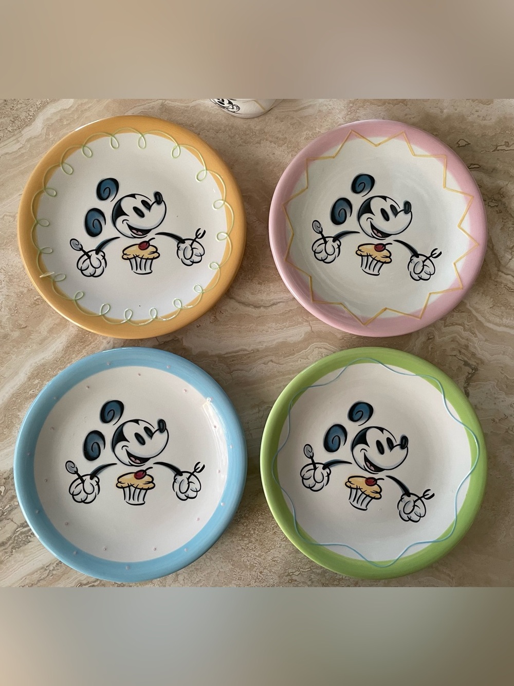 Brand new Set of 4 Disney Mickey Mouse Plates Vintage